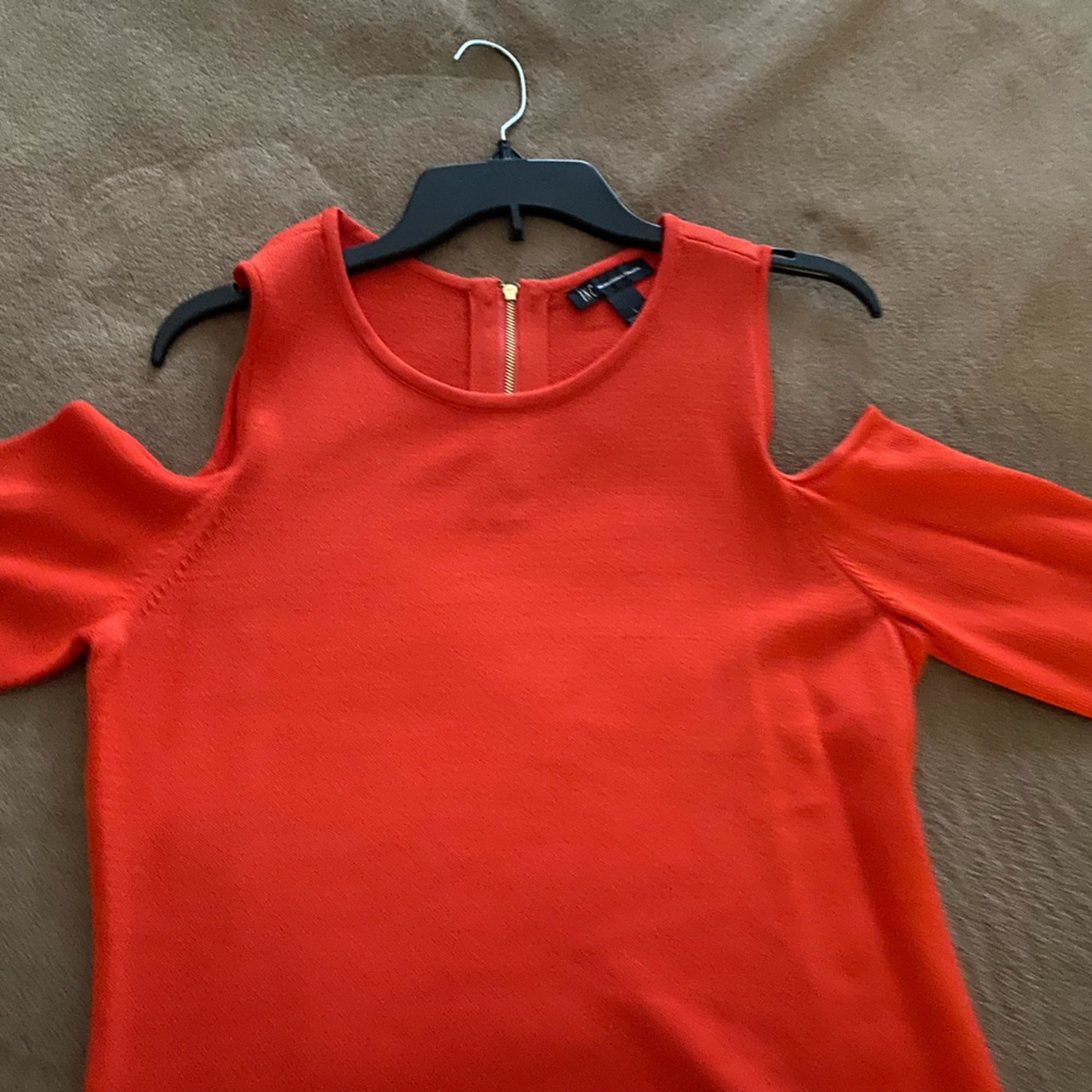 INC International Concepts Bold Orange Knit Top